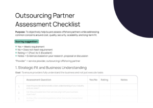 Outsourcing Partner Assessment Checklist